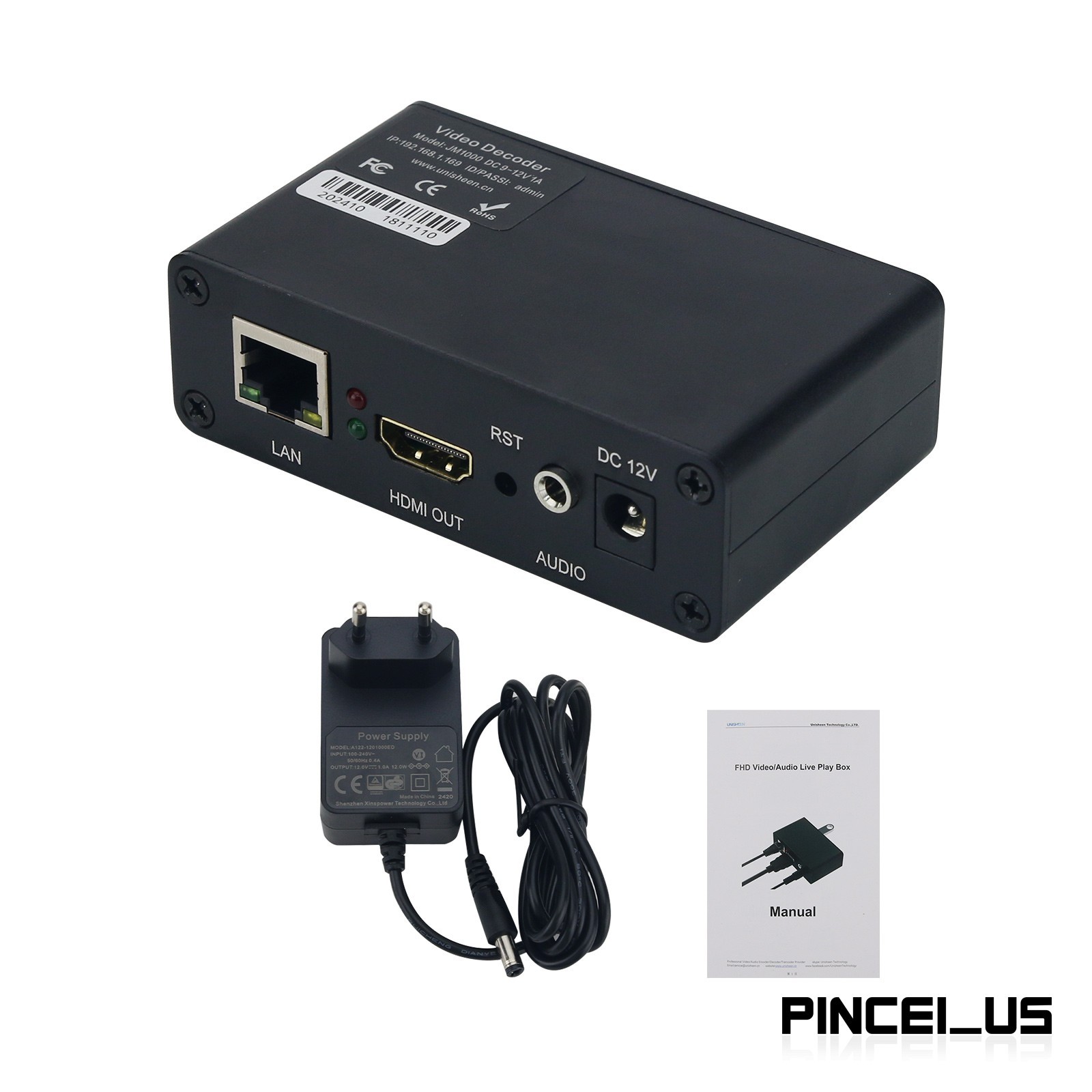Unisheen JM1000 Video Decoder H.265 Decoder for RTMP Live Streaming 4K Video