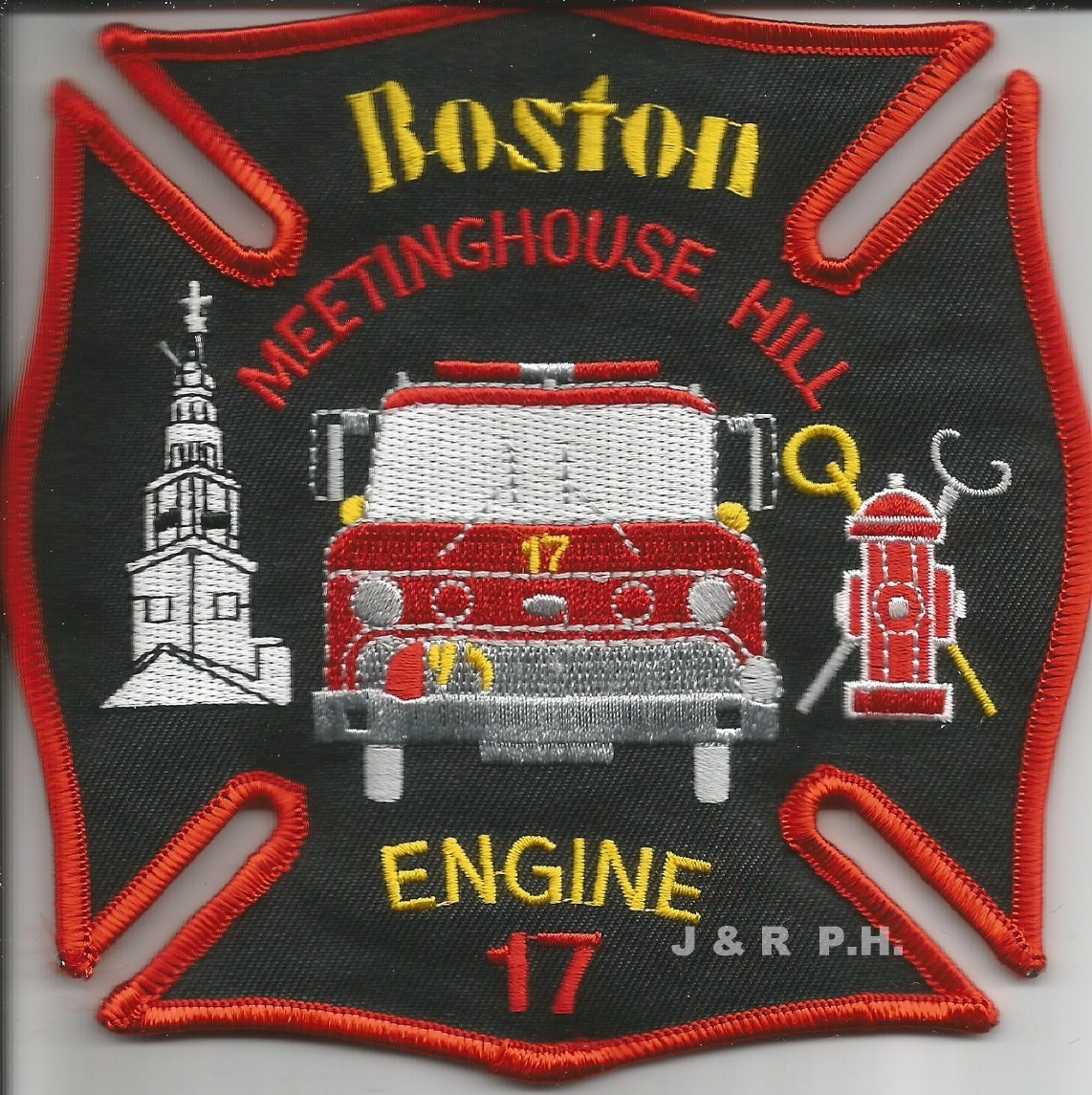Boston  Engine - 17 "Meetinghouse Hill", MA (5" x 5" sizr) fire patch