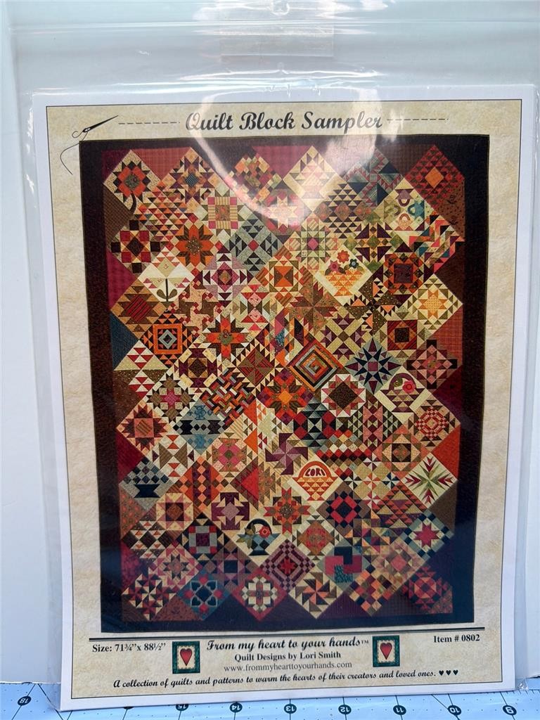 LORI SMITH Quilt Pattern - QUILT BLOCK SAMPLER #0802 - 71.75" x 88.5"
