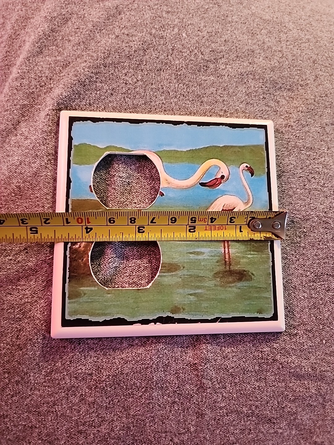 Leviton 2-Gang 1-Blank /Combo Wall plate Flamingos Decor [B1]