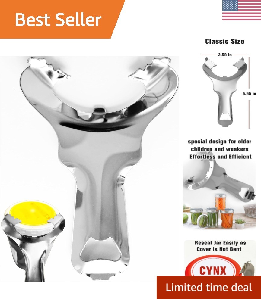 Stainless Steel Mason Jar Opener - No Lid Dents or Damage, Easy Twist Handhel...