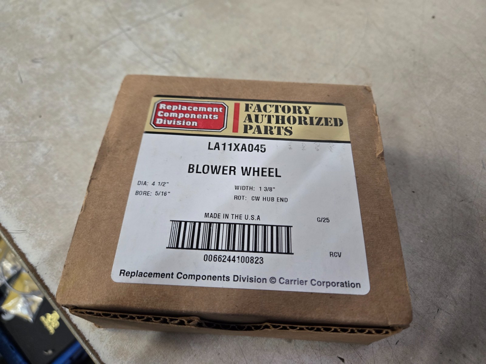 Carrier LA11XA045 Inducer Blower Wheel New Open Box Genuine!