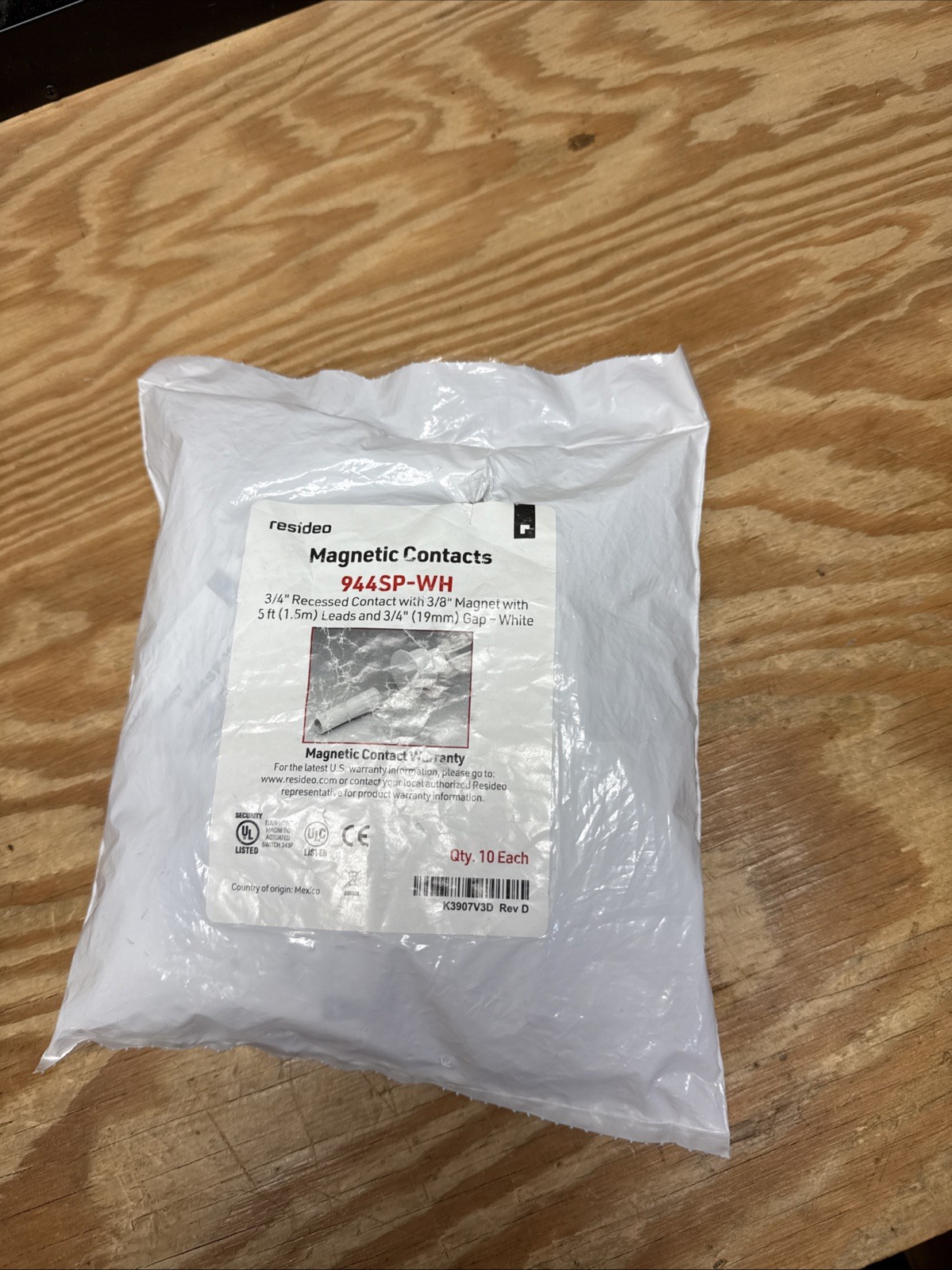 Recessed wired security window door contact - Honeywell 944SP-WH (wht) Lot of 10