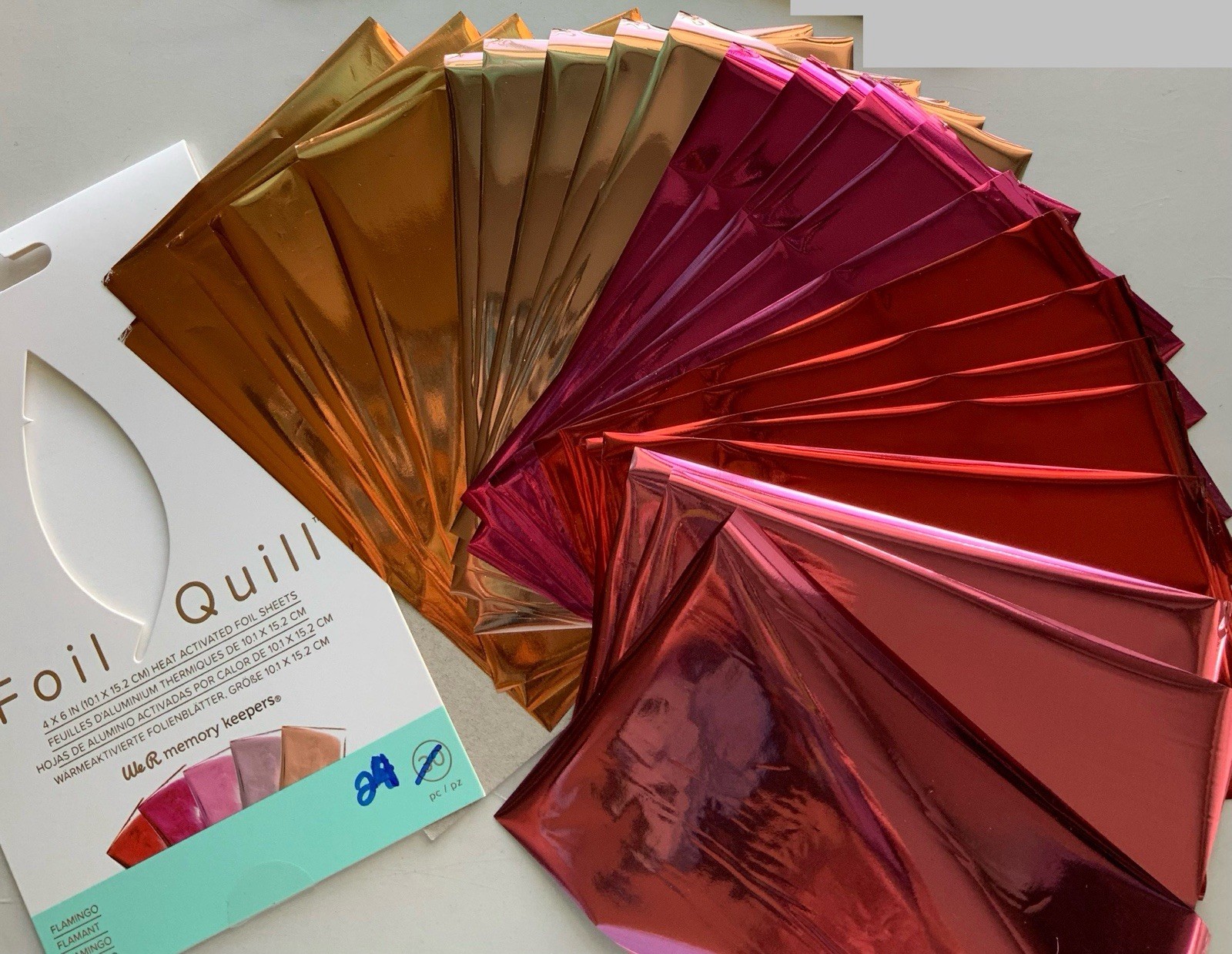 We R Memory Keepers FLAMINGO Foil Quill 24 pc 4x6in Heat Activated Foil Sheets