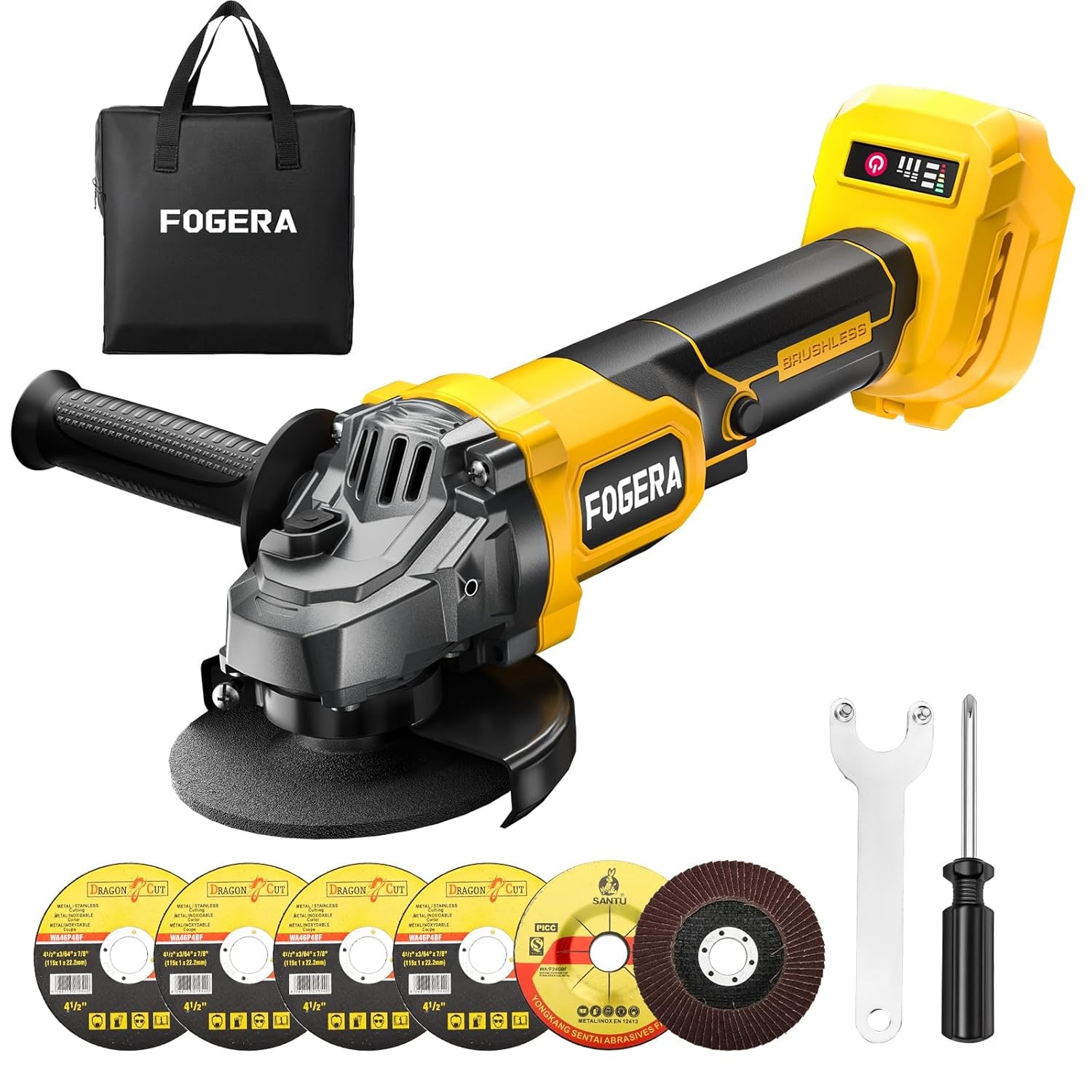 Cordless Angle Grinder 4-1/2 Inch Power Grinder Tool Compatible with Dewalt 20V