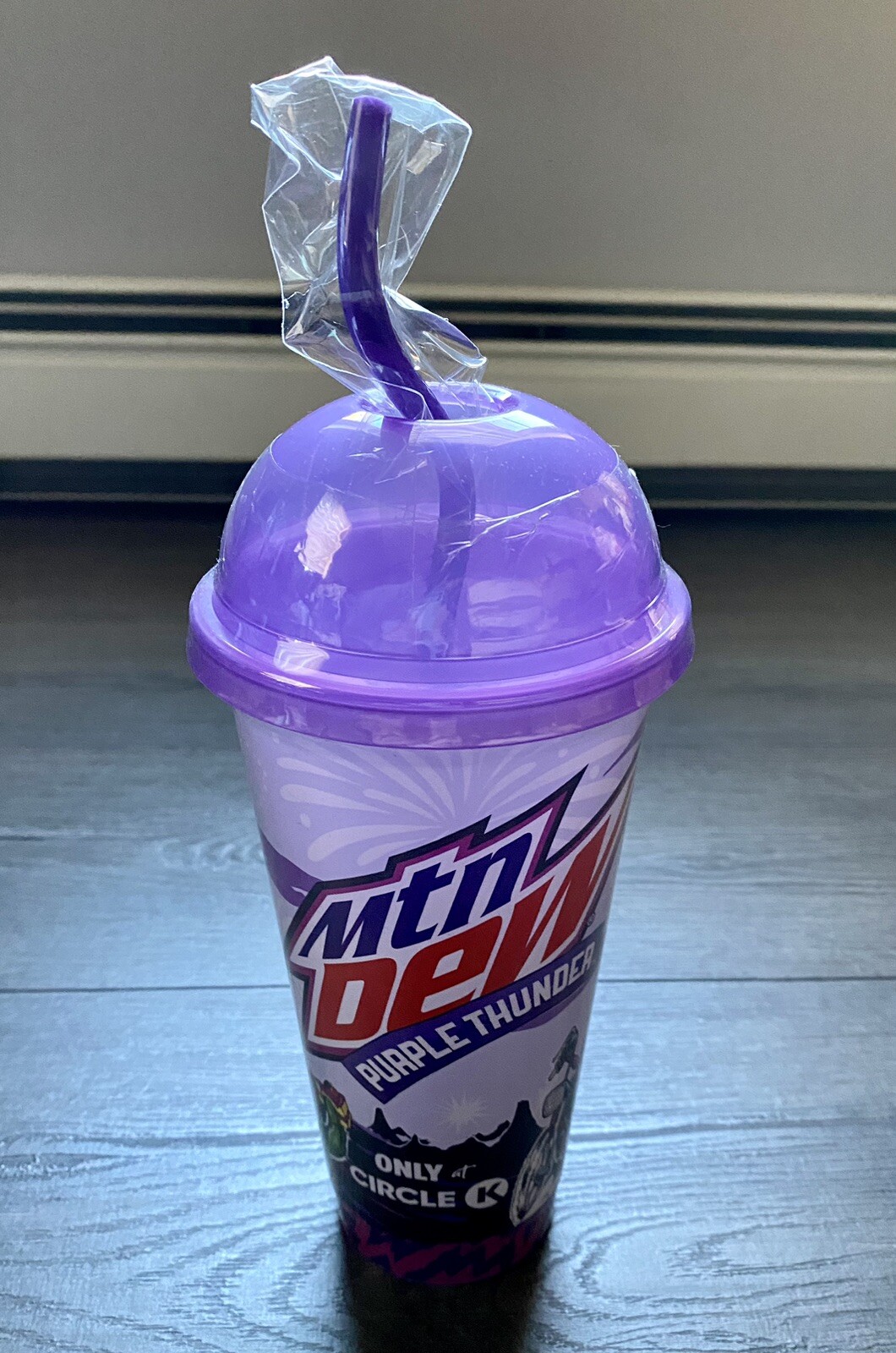 Circle K Mountain Dew Purple Thunder 24 Fluid Ounce Plastic Cup with Straw