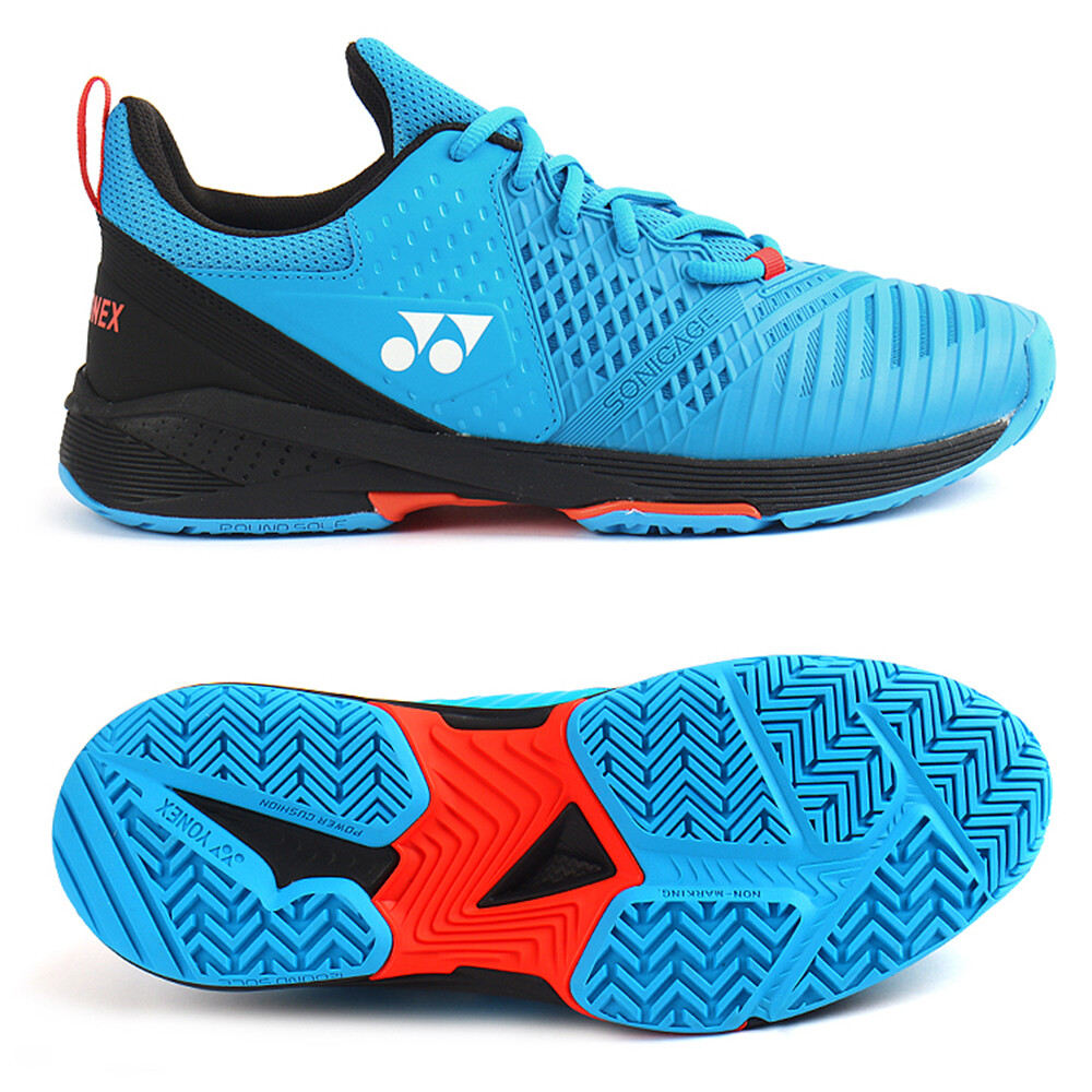 Yonex Power Cushion Sonicage 3 Unisex Tennis Shoes Wide Blue Black SHT-S3WACEX