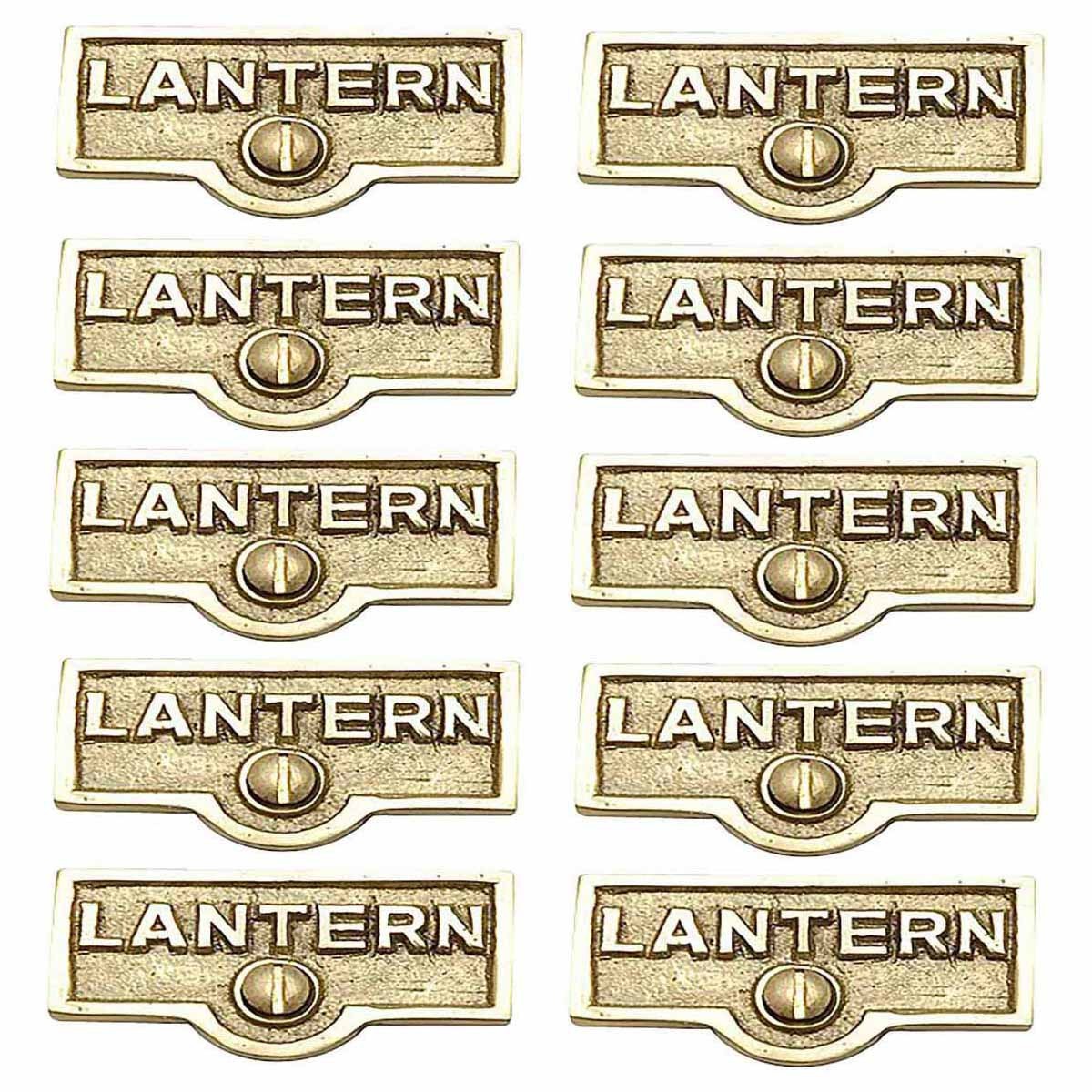 Switch Plate Tags "LANTERN" Name Sign Board Brass Pack of 10 Renovators Supply