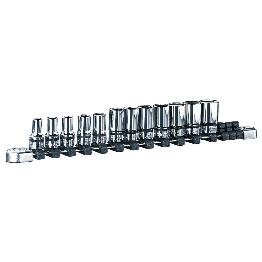 Nepros KTC-NTB3M12A Socket Set 3/8" Drive Semi-deep 12 Pc