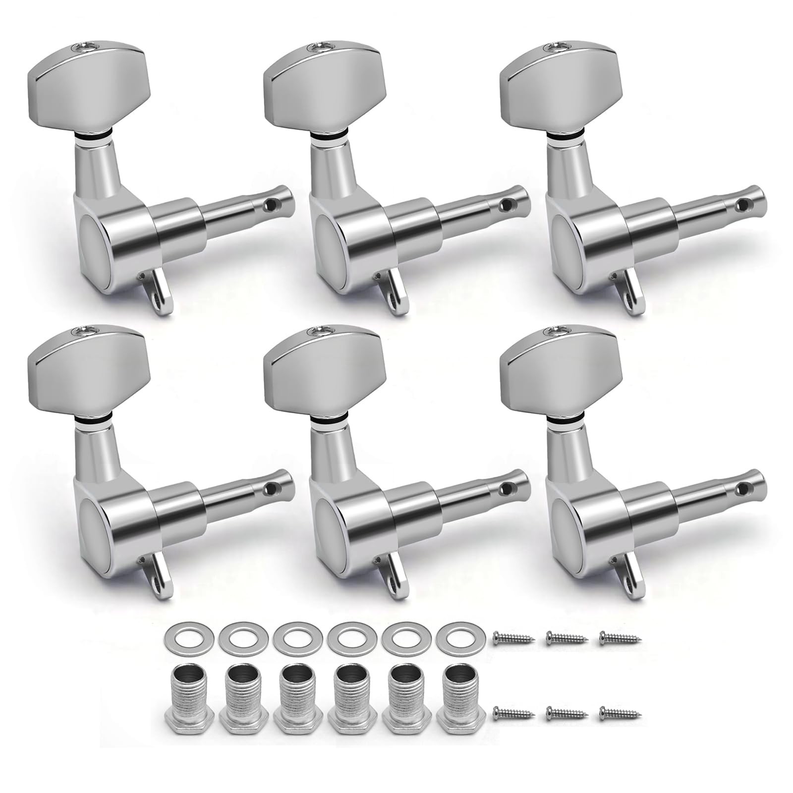 MAXCHEER 6pcs Right Hand Sealed Guitar Tuner Pegs,Big Square Electric Guitar ...