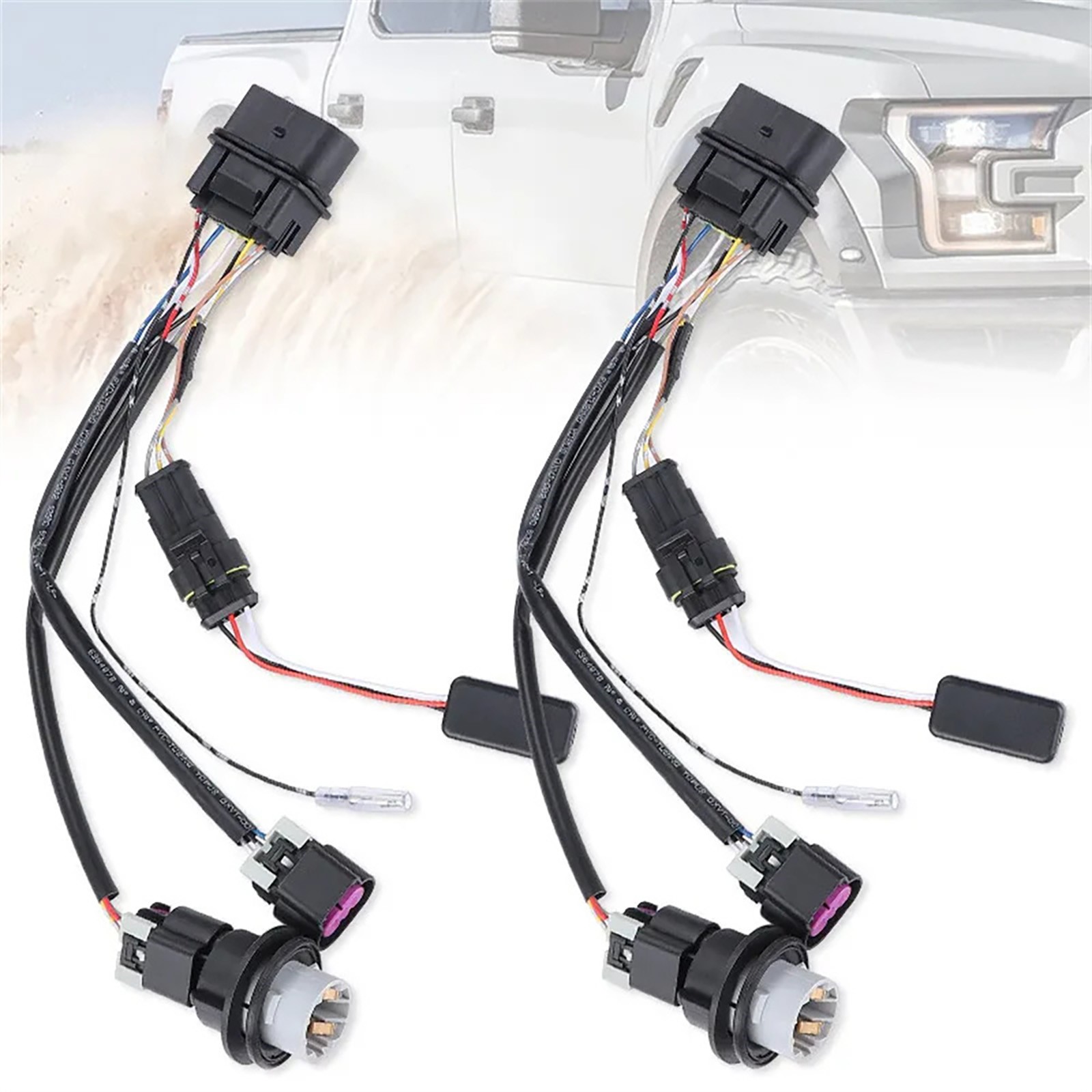 2X Headlight Conversion Wire Harness Kits For Dodge Ram 1500 2500 3500 2013-2018