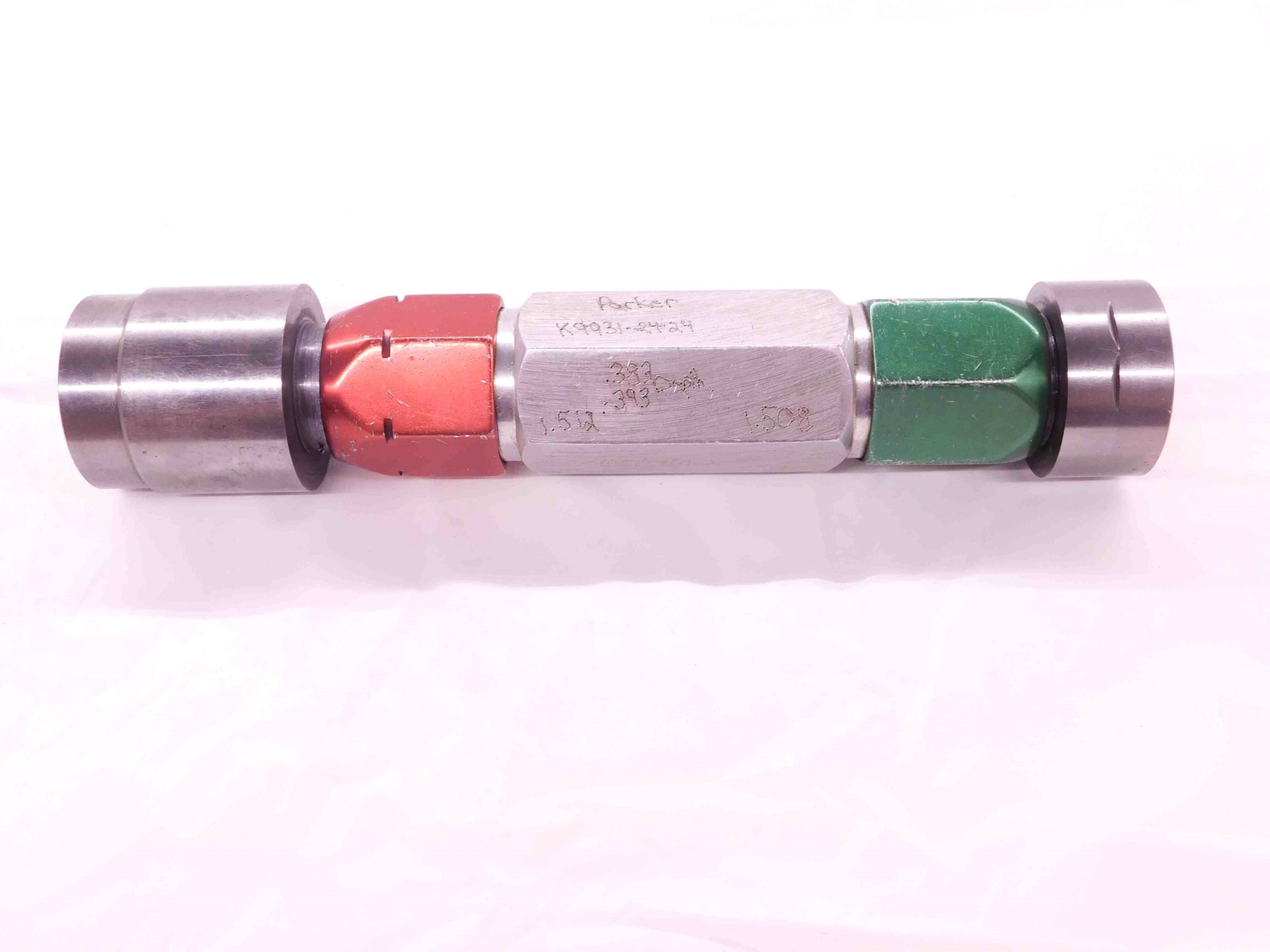 1.5080 & 1.5120 PIN PLUG GAGE GO NO GO 1.5156 -.0036 1 33/64 38.303 1.508 1.512