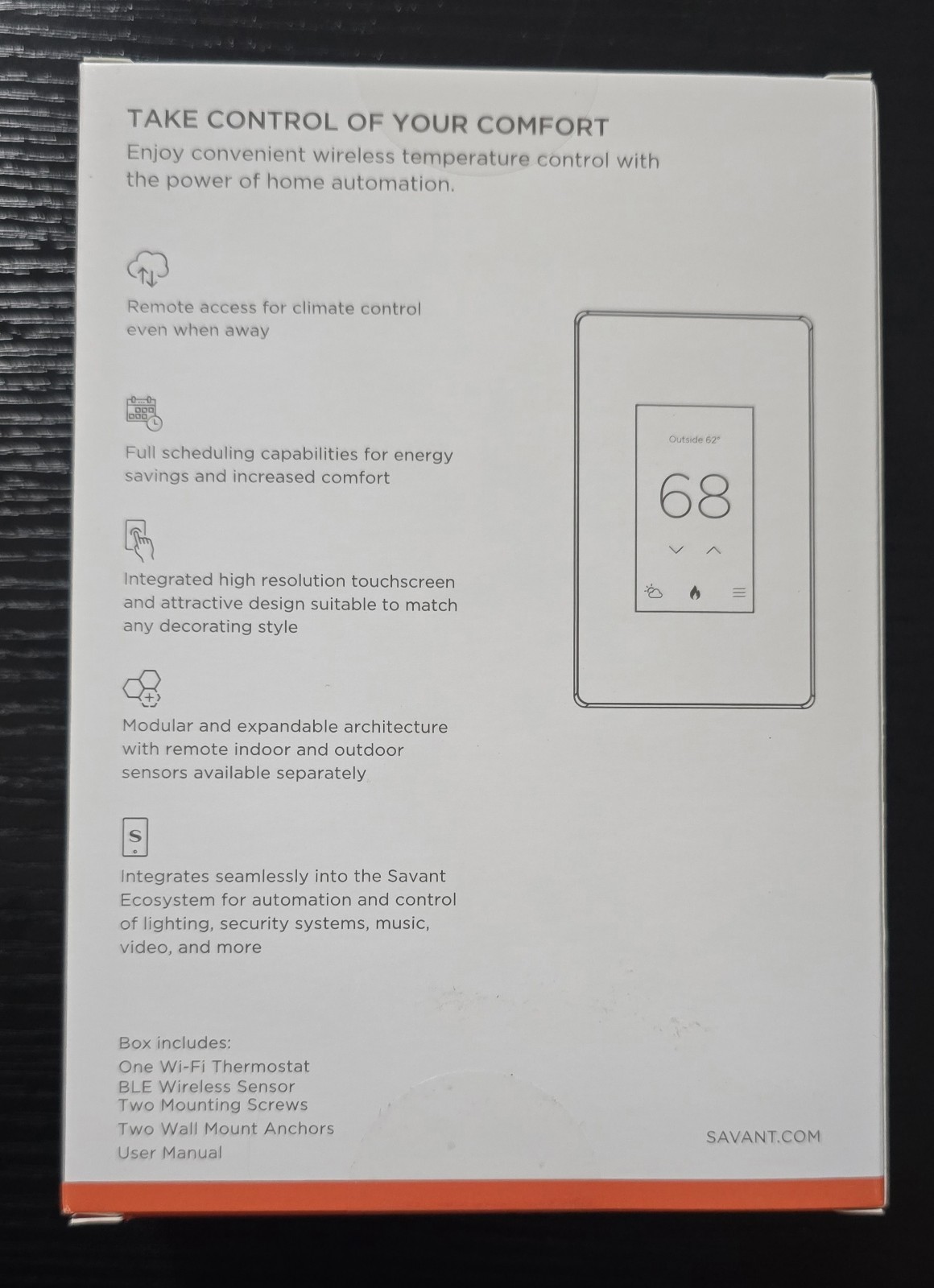 Savant Multistat Smart Thermostat Touchscreen Wi‑Fi White CLI-W220W-00