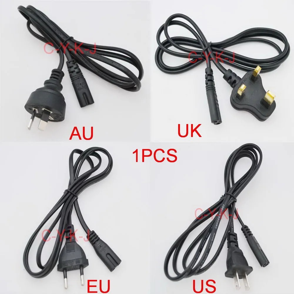 AC Power Cord 2 Prong Cable for PS 5 4 3 2 Slim XBOX PC Laptop PSV Monitor TV