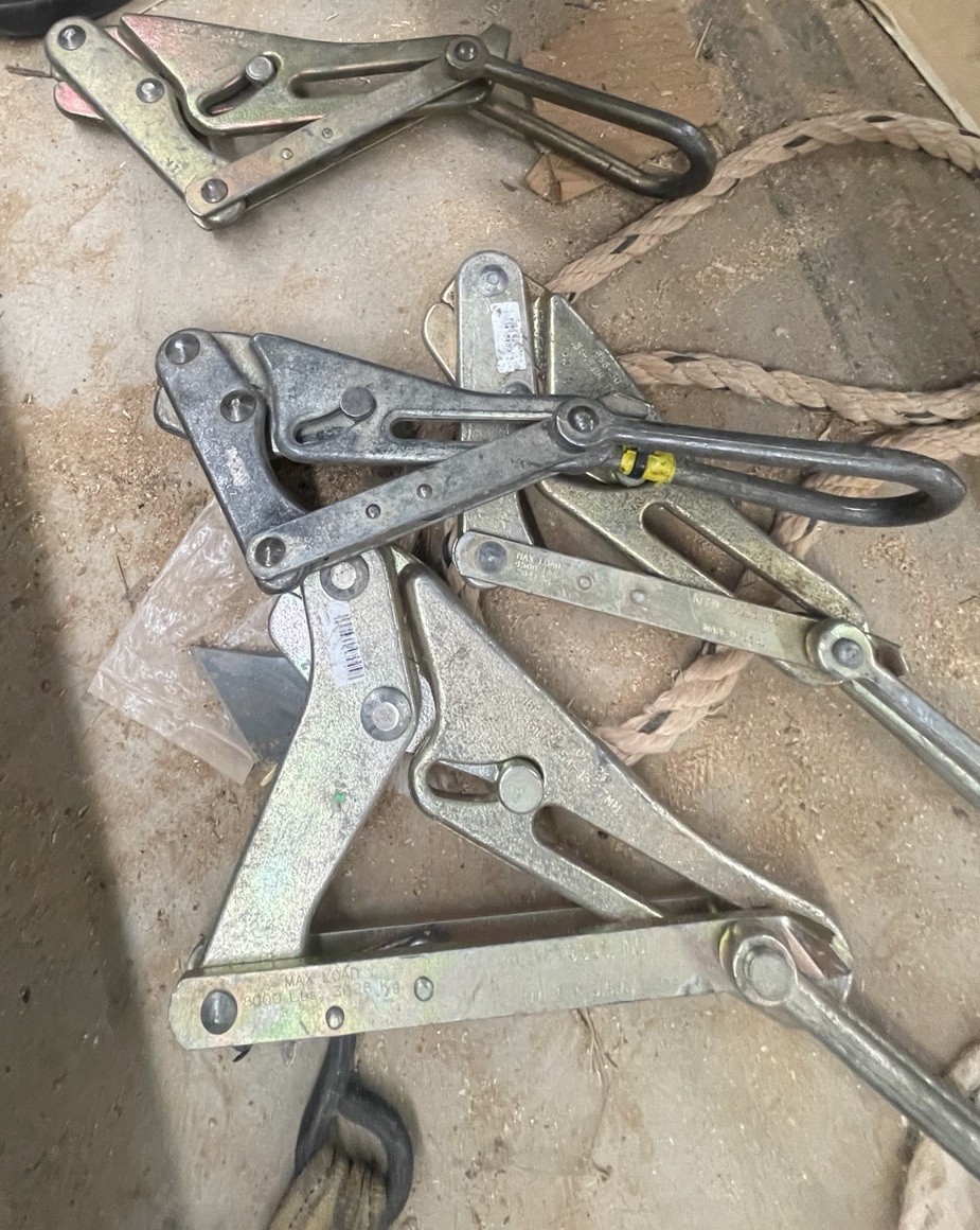Silver Mechanical Cable Puller Gripper Tool Set Heavy Duty Wire Rope Installer
