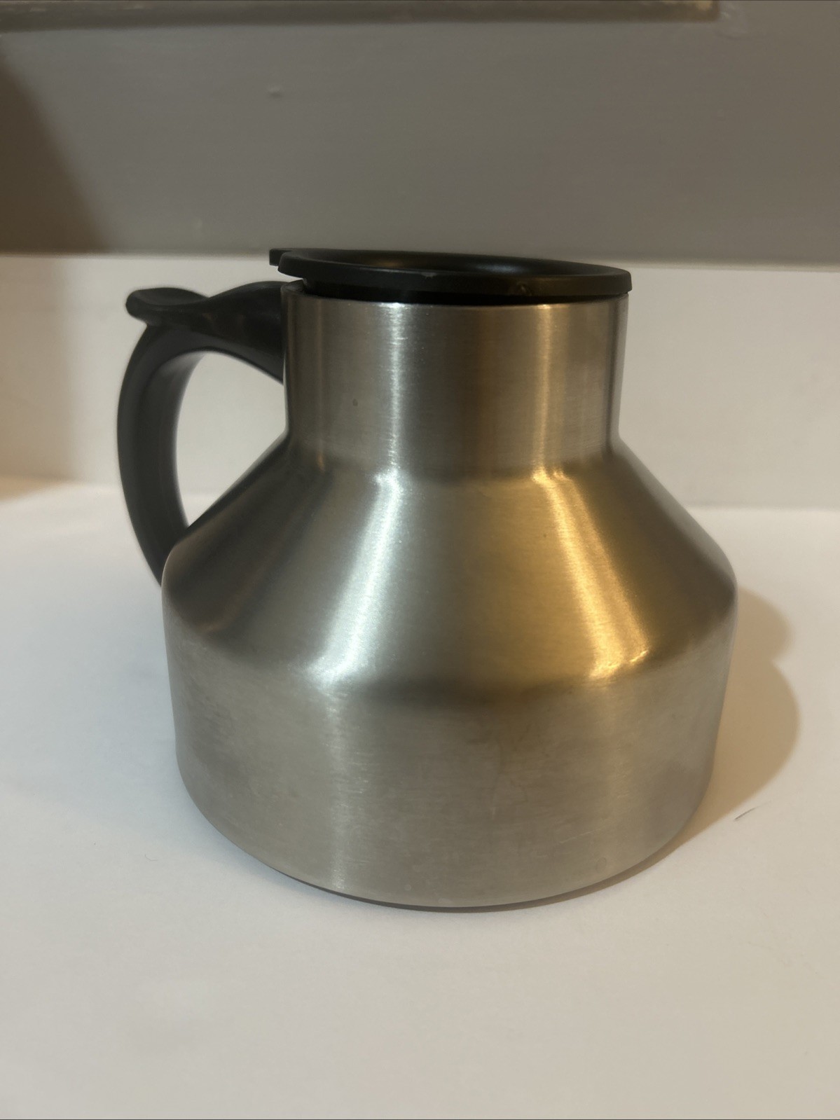 West Marine Vtg 90s Insulated Stainless Steel No- Tip Mug Non Slip With Lid