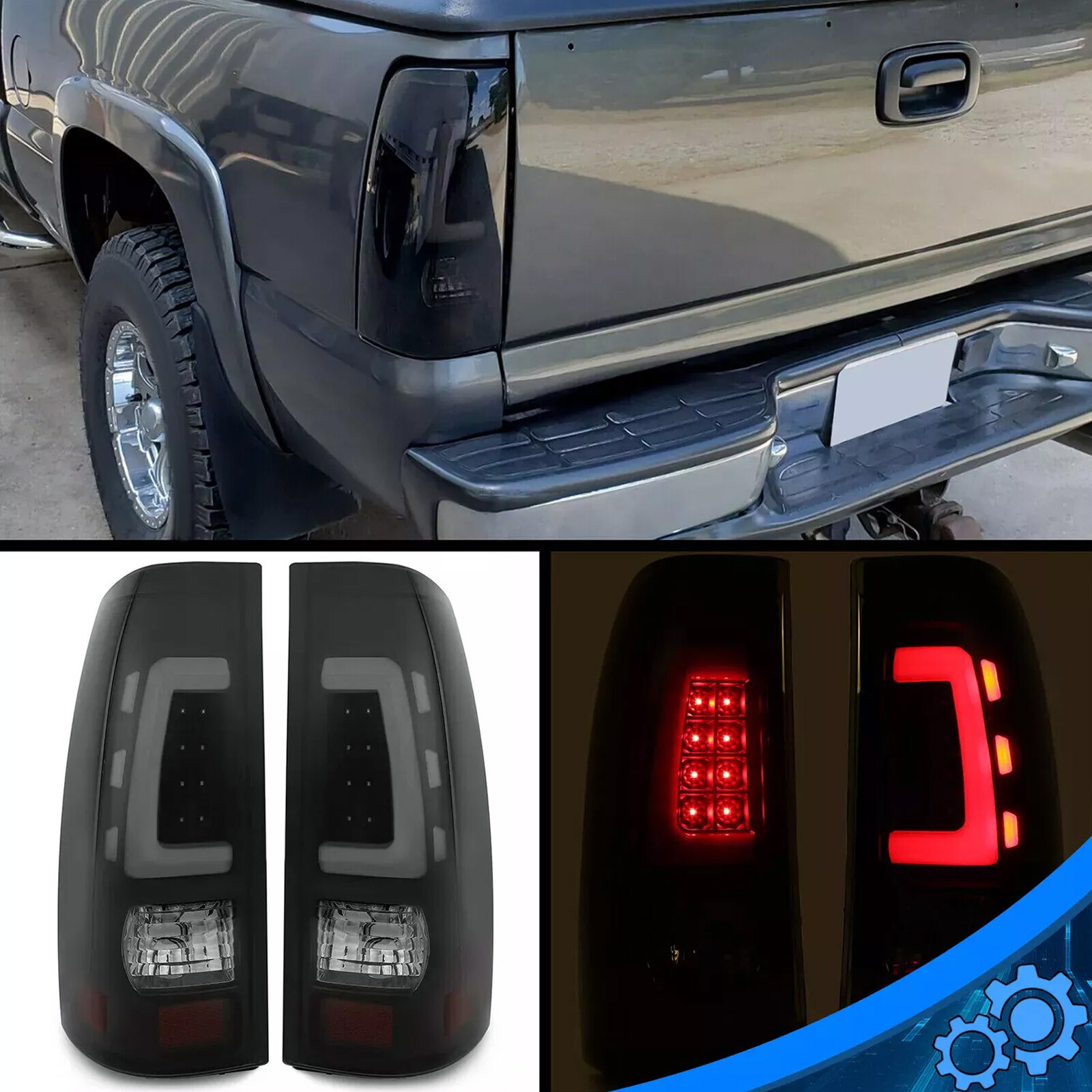 LED Tail Lights For 1999-06 Chevy Silverado 1999-02 GMC Sierra 1500 2500 HD 3500