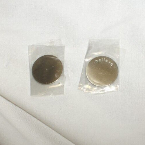 "Believe" Coin Medal Pocket Coin Silvertone 1" Round Etched