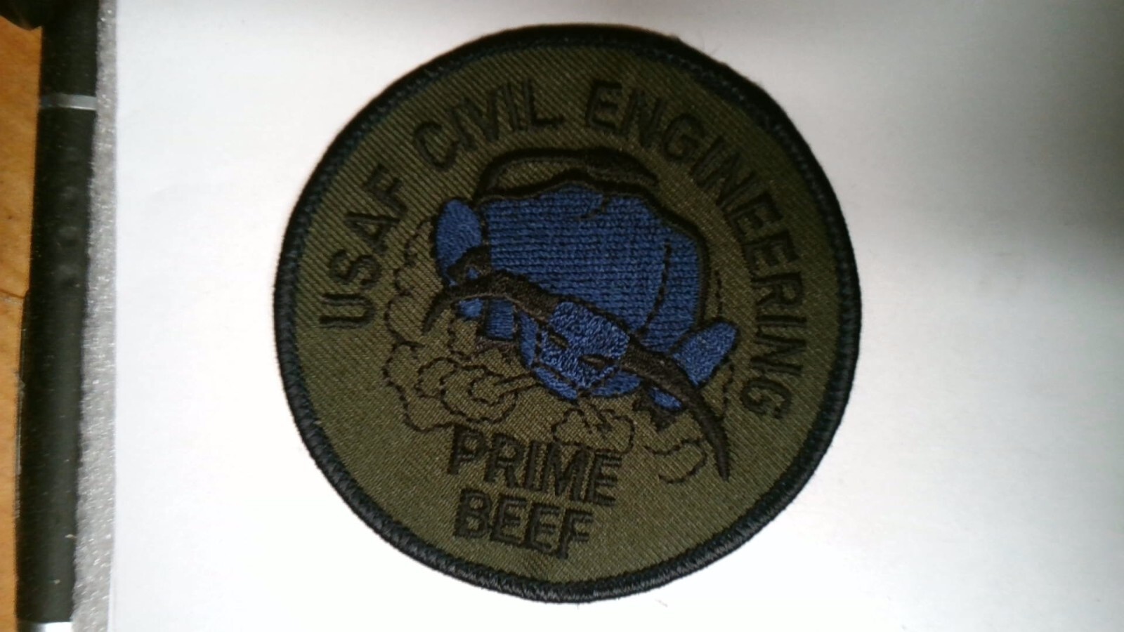 MILITARY PATCH SEW ON OLDER POCKET US AIR FORCE CIVIL ENGINEERING PRIME BEEF
