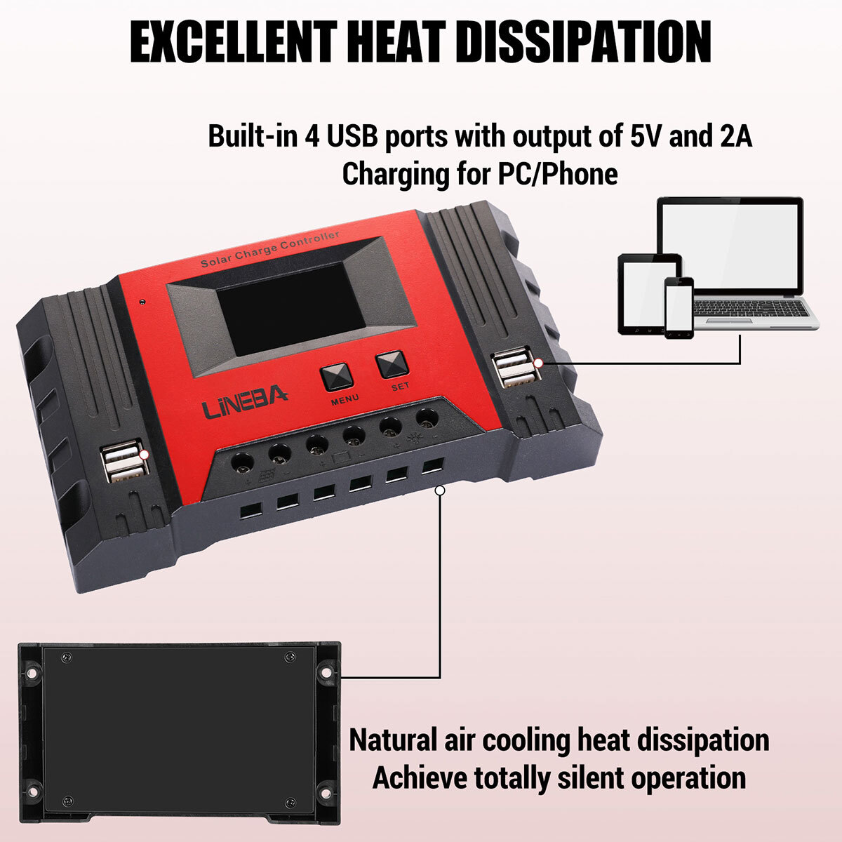 100A/60A/30A 12V/24V/48V Solar Panel Inverter Boat Charge Controller Regulator