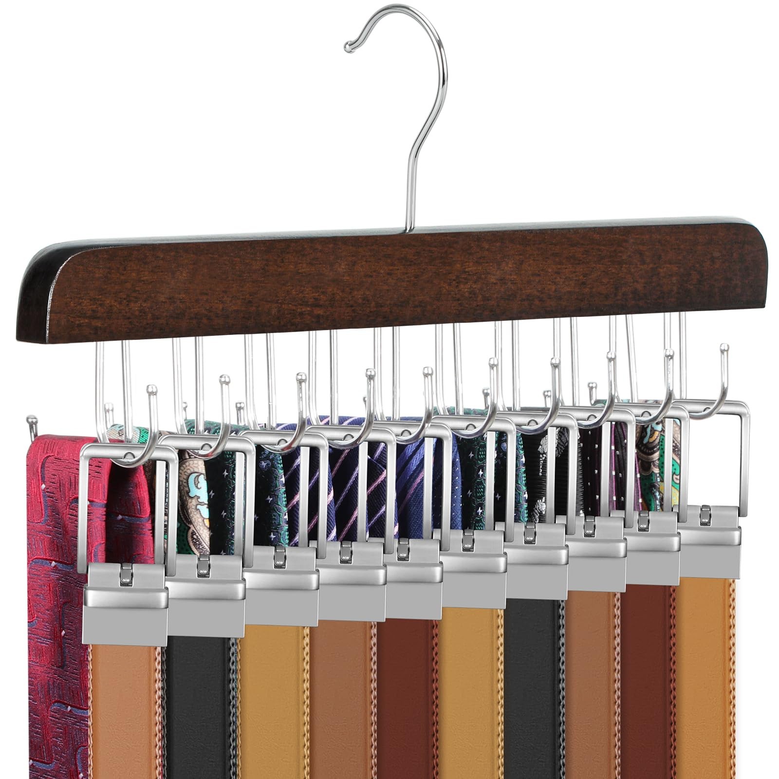 TOPIA HANGER 20 Hooks Belt Tie Hanger Space Saving for 1 Pack, Antique