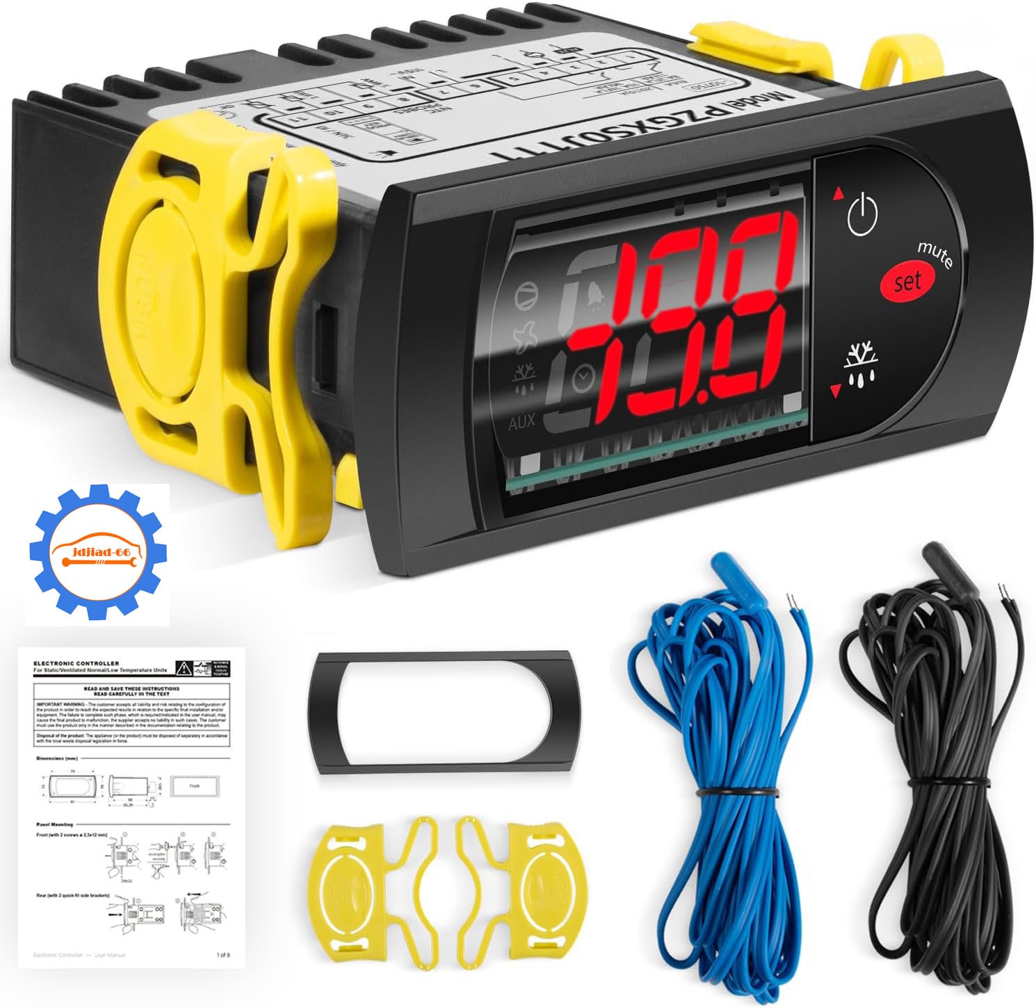 PZGXS0J111 Temperature Controller 115V Digital Thermostat 2NTC Sensor Probe