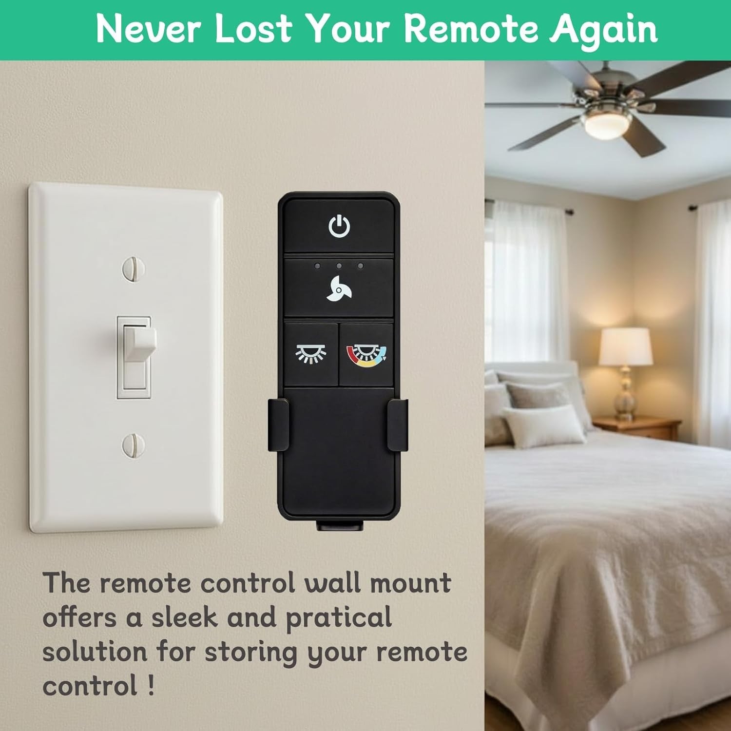 TX028C-S Ceiling Fan Remote Wall Mount Holder for Hampton Bay Home Decorators