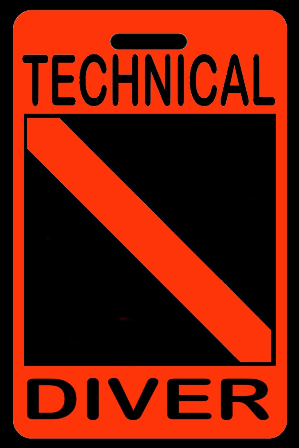Hi-Viz Orange Personalized "Technical Diver" Luggage/Gear Bag Tag - New