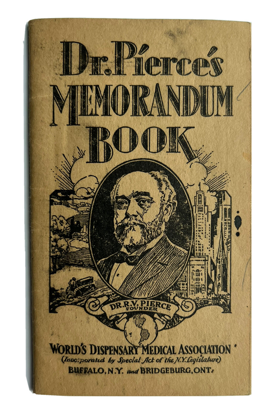 1934 DR PIERCE'S MEMORANDUM BOOK Medical Couch's Pharmacy Grants Pass Oregon 2E