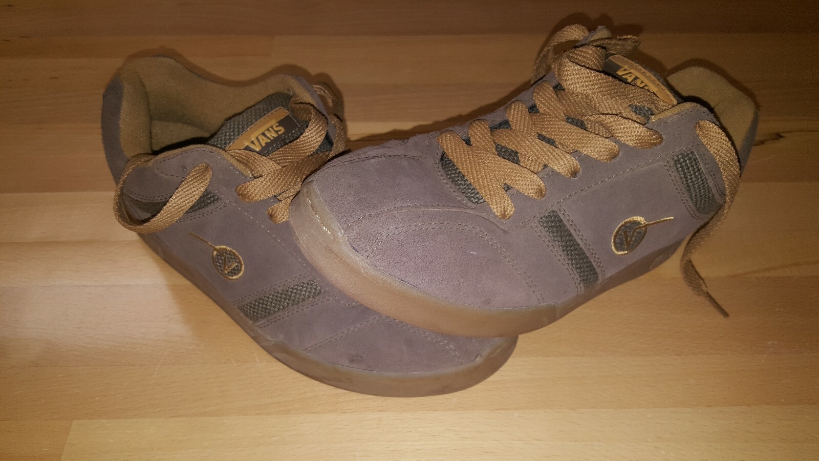 VINTAGE VANS LIRA BROWN LEATHER SUEDE SKATE SHOES MEN'S SIZE US 9 45642-76