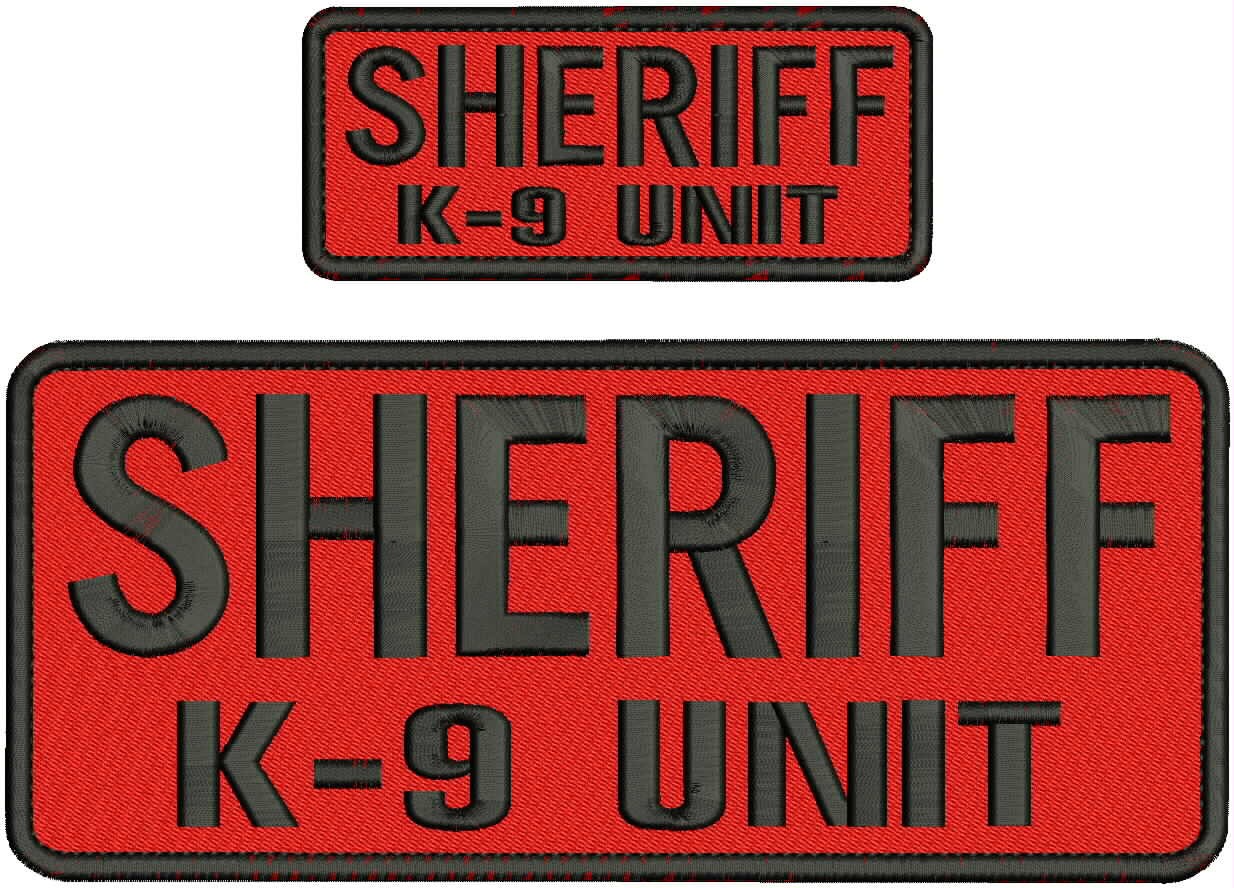 Collectible Embroidery Patch Sheriff k-9 unit 4x10 on 2x5 Black On Red