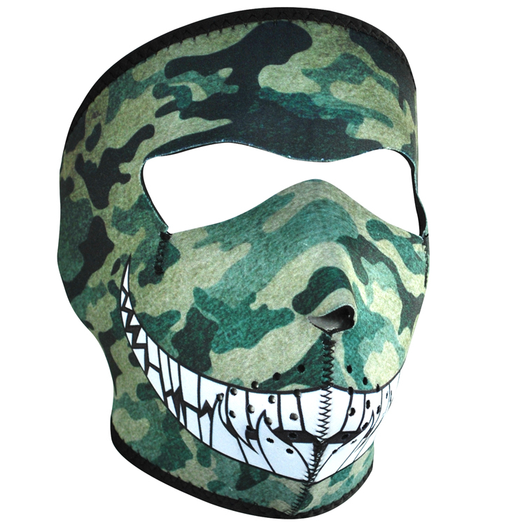 Zan Headgear Neoprene Full-Face Mask, Camo with Teeth