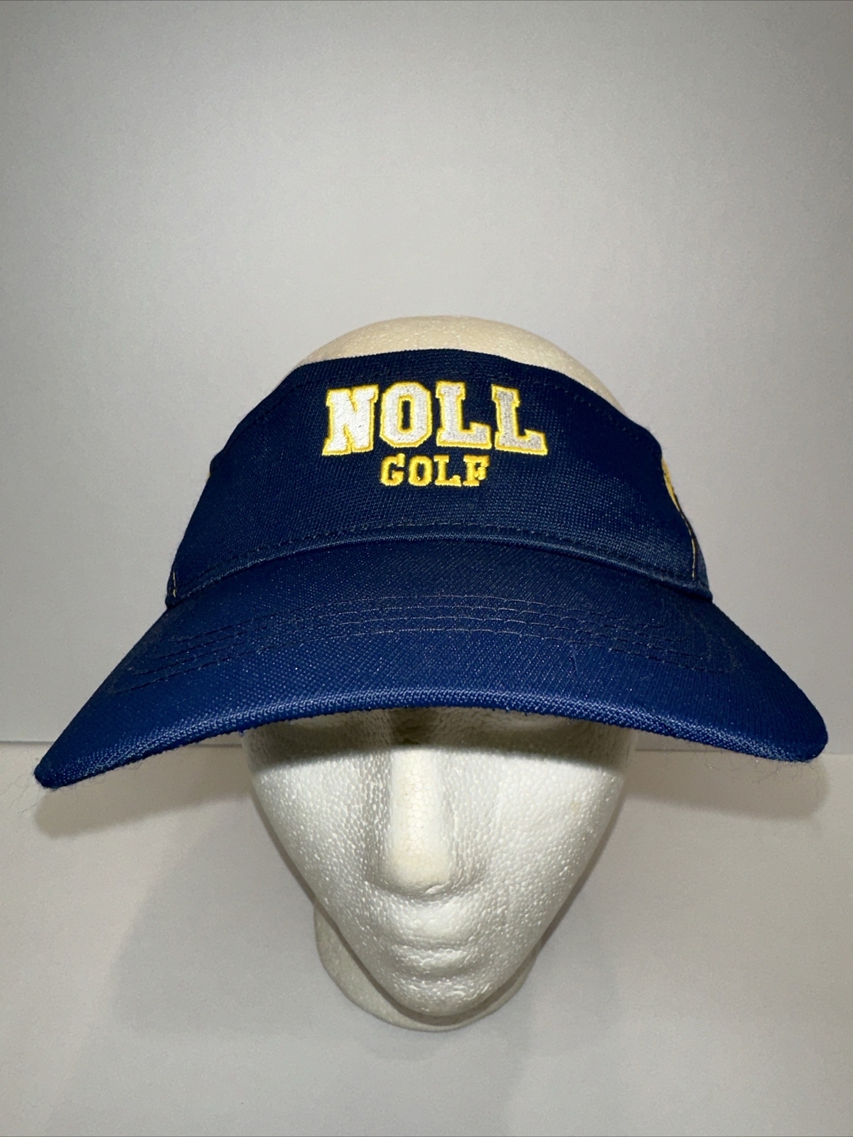NOLL Golf Visor Blue Navy Gold Silver Hook Loop