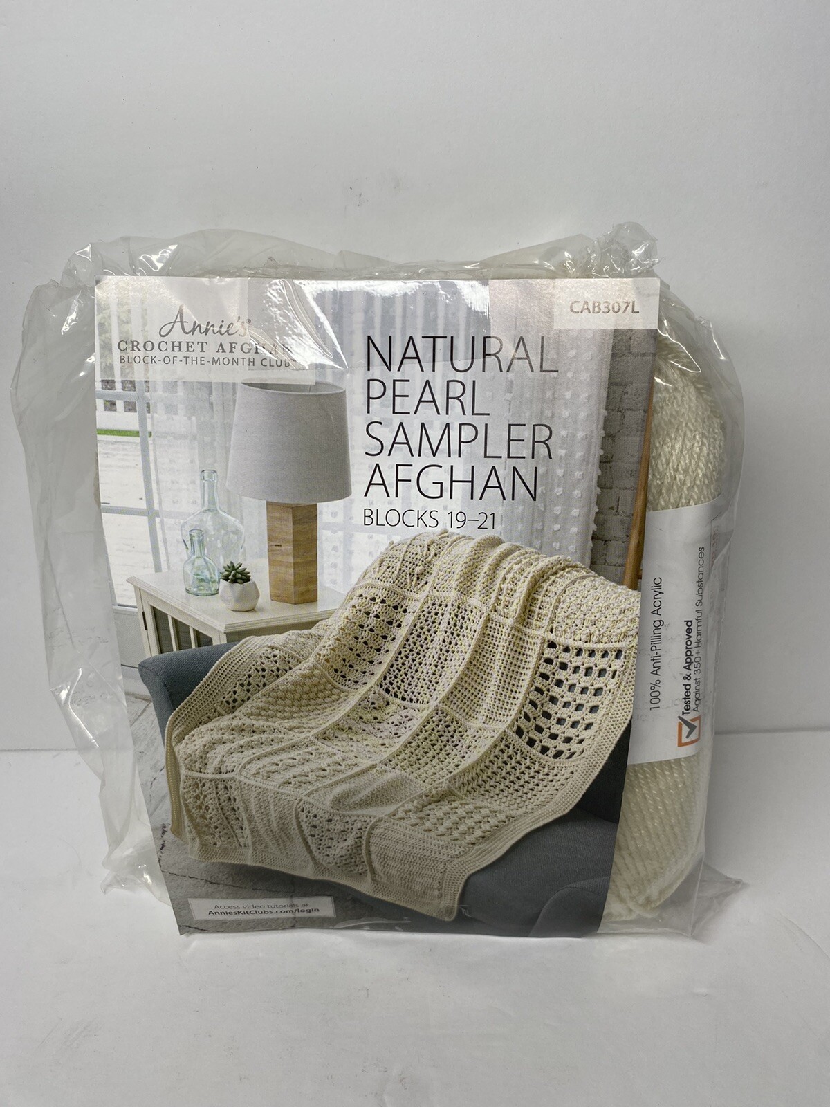 Annie’s Crochet Afghan Natural Pearl Sampler Blocks 19-21 • CAB307L