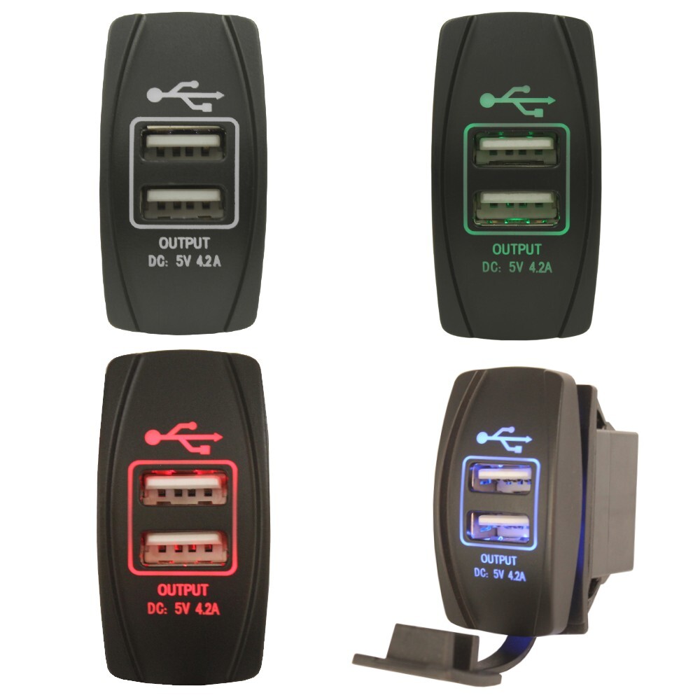 All ROCKER SWITCH Size DUAL USB VOLT Type-C Accessories 12v Panel Mount Display