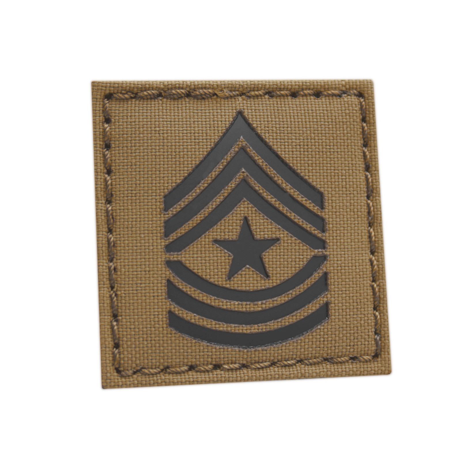 IR US 2x2 E-9 SGM Sergeant Major Rank Coyote patch