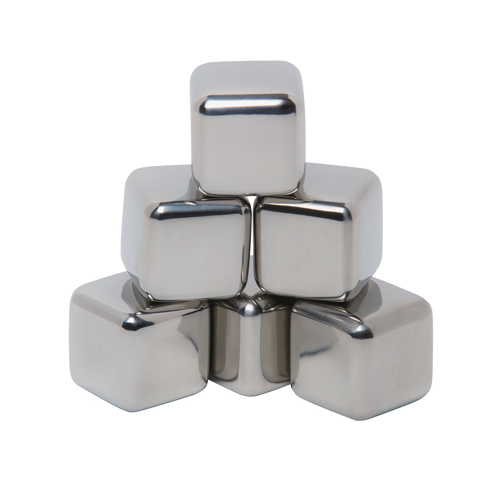 Mammoth Ice Bergs, 6 Reusable Cubes made from 18/8 One Size, Multicolor