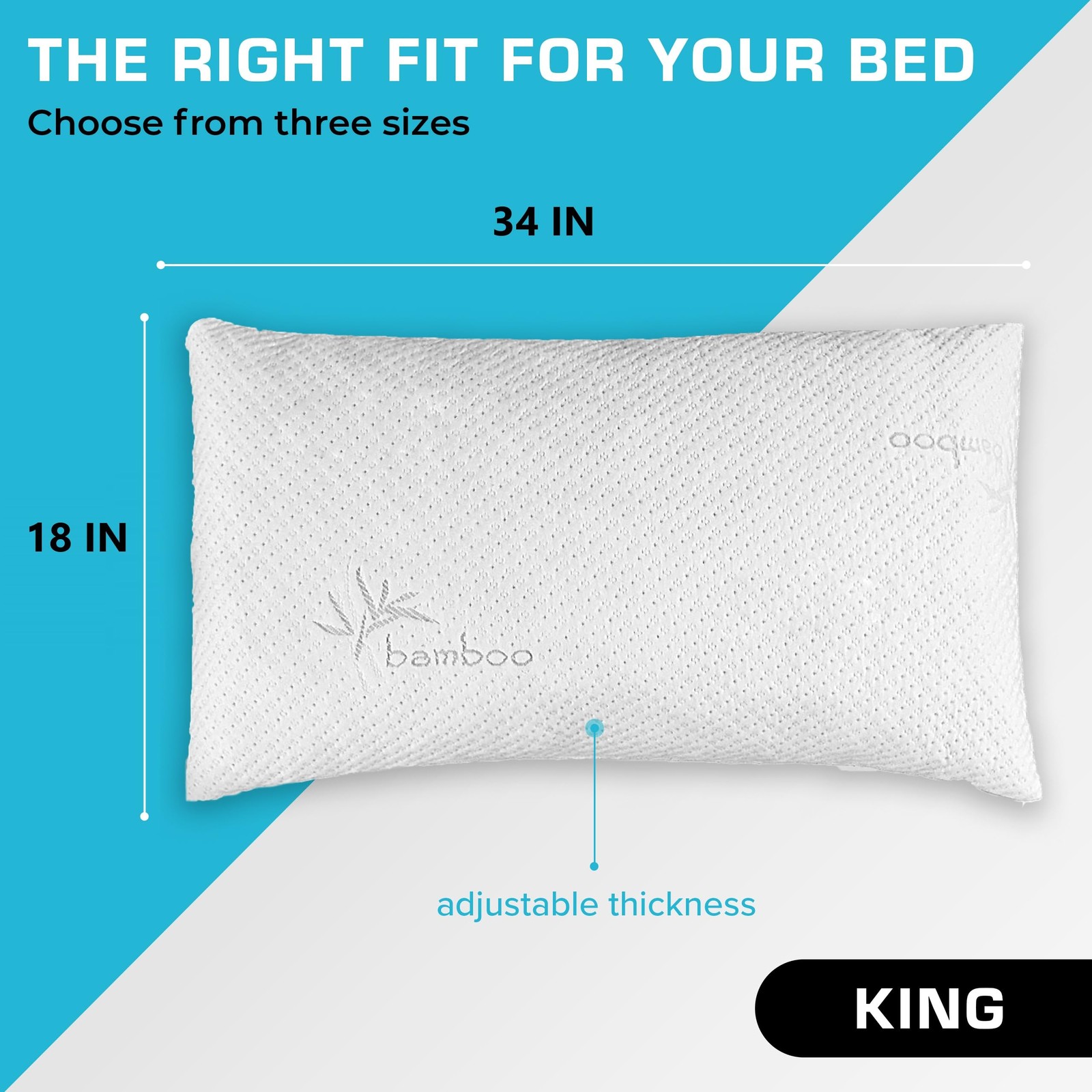 Pillows for Sleeping - Adjustable King Memory Foam Pillow for Side, Back & St...