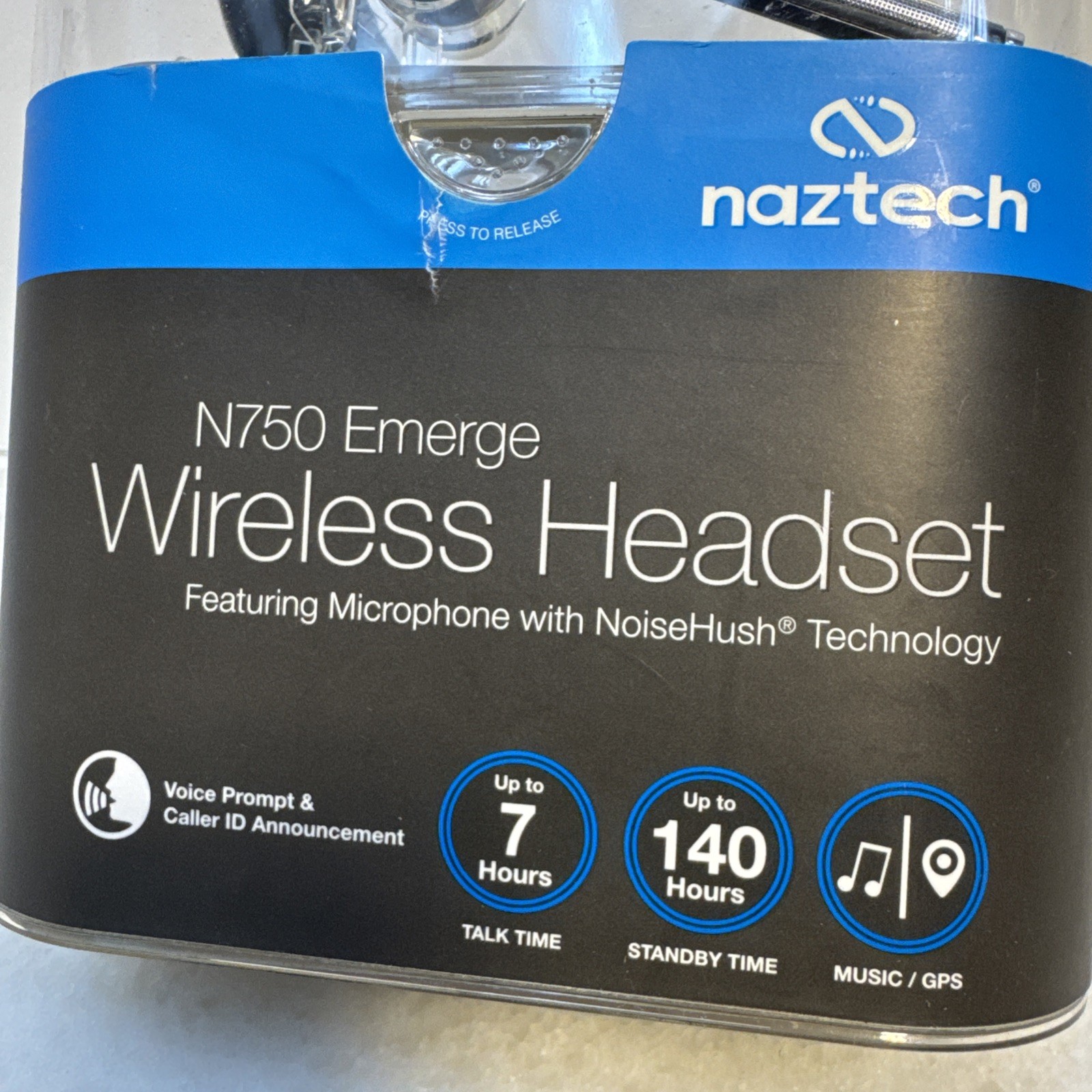 Naztech N750 Emerge Wireless Headset - New OPEN BOX