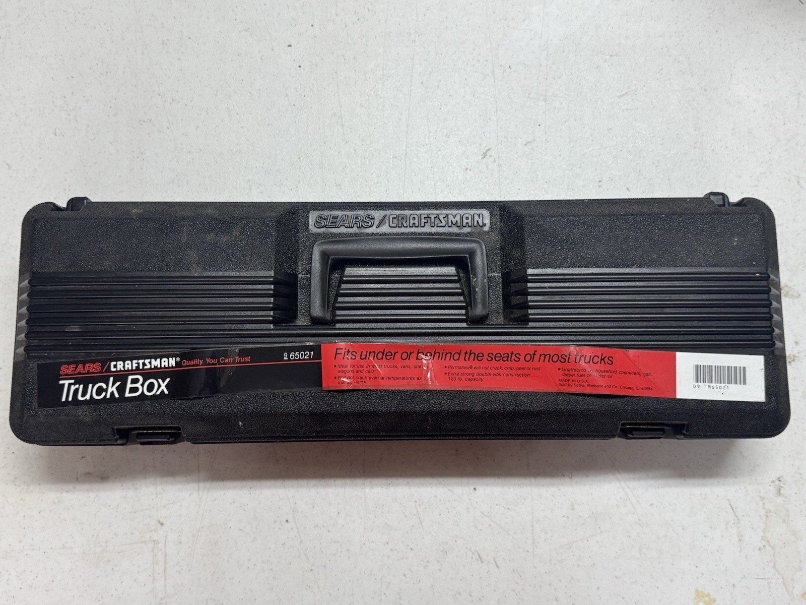 Craftsman Vintage 22" Truck Tool Box 65021 Under Seat Metal Clasps Made in USA