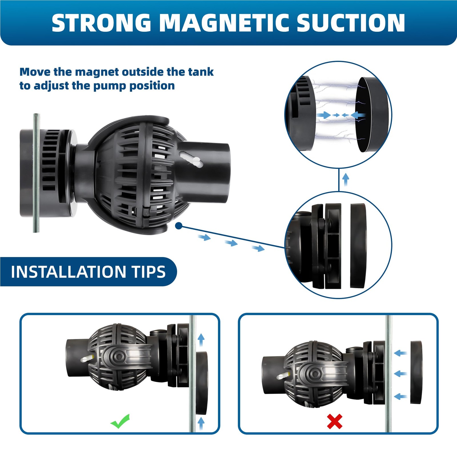 Wave Maker for Aquarium Powerhead: 1060GPH Wavemaker Circulation Pump with Ma...