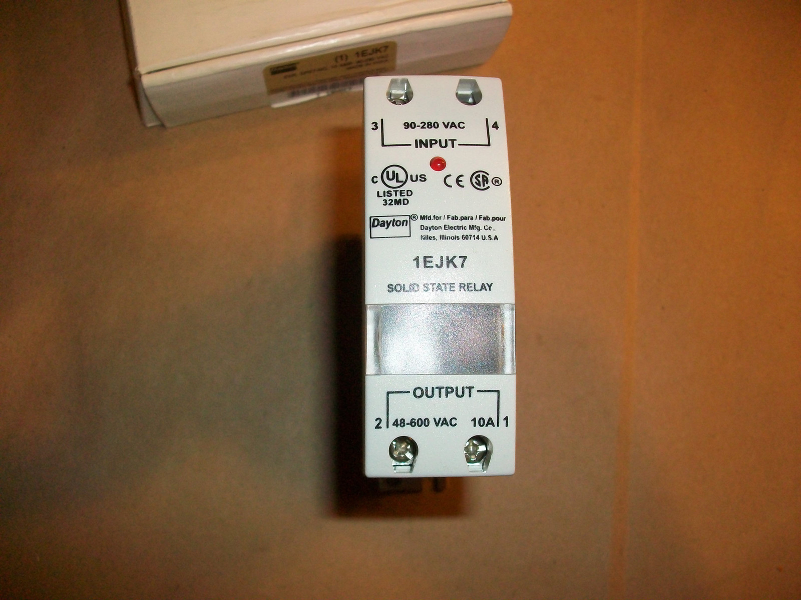 Dayton Solid State Relay 1EJK7 90-280vac Input 48-600v Output 10 AMP SPST