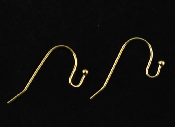 200PCS Gold Plate Ball Ear Wire Hooks Earring Findings #22614