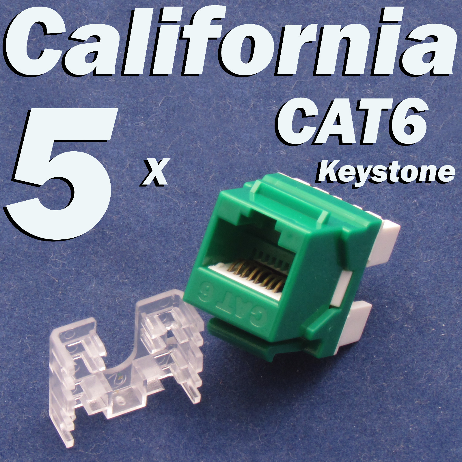 5 Pcs Lot CAT6 Keystone 8P8C RJ45 Network 110 Style Socket Punch Down Jack Green