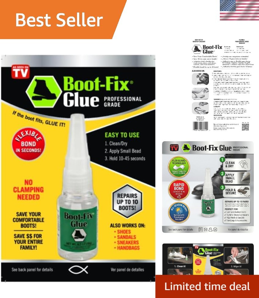 Strong Cyanoacrylate Shoe Adhesive - 20g Tube for Fast Bonding on All Materials