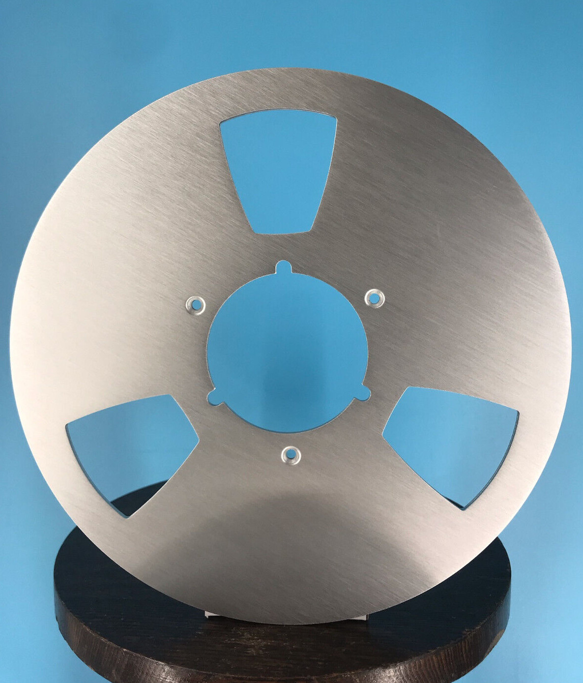 Burlington Recording 10.5"SILVER NAB METAL FLANGES-PAIR w/ 1/" Hardware RTM ATR