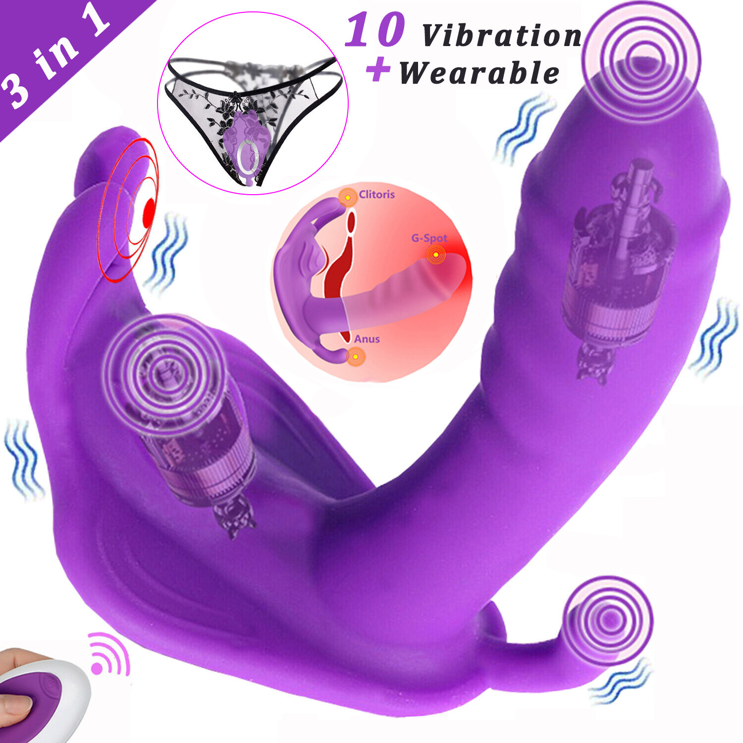 Remote Wearable Panties Dildo Vibrator G-Spot Massager Sex Toys for Women Couple