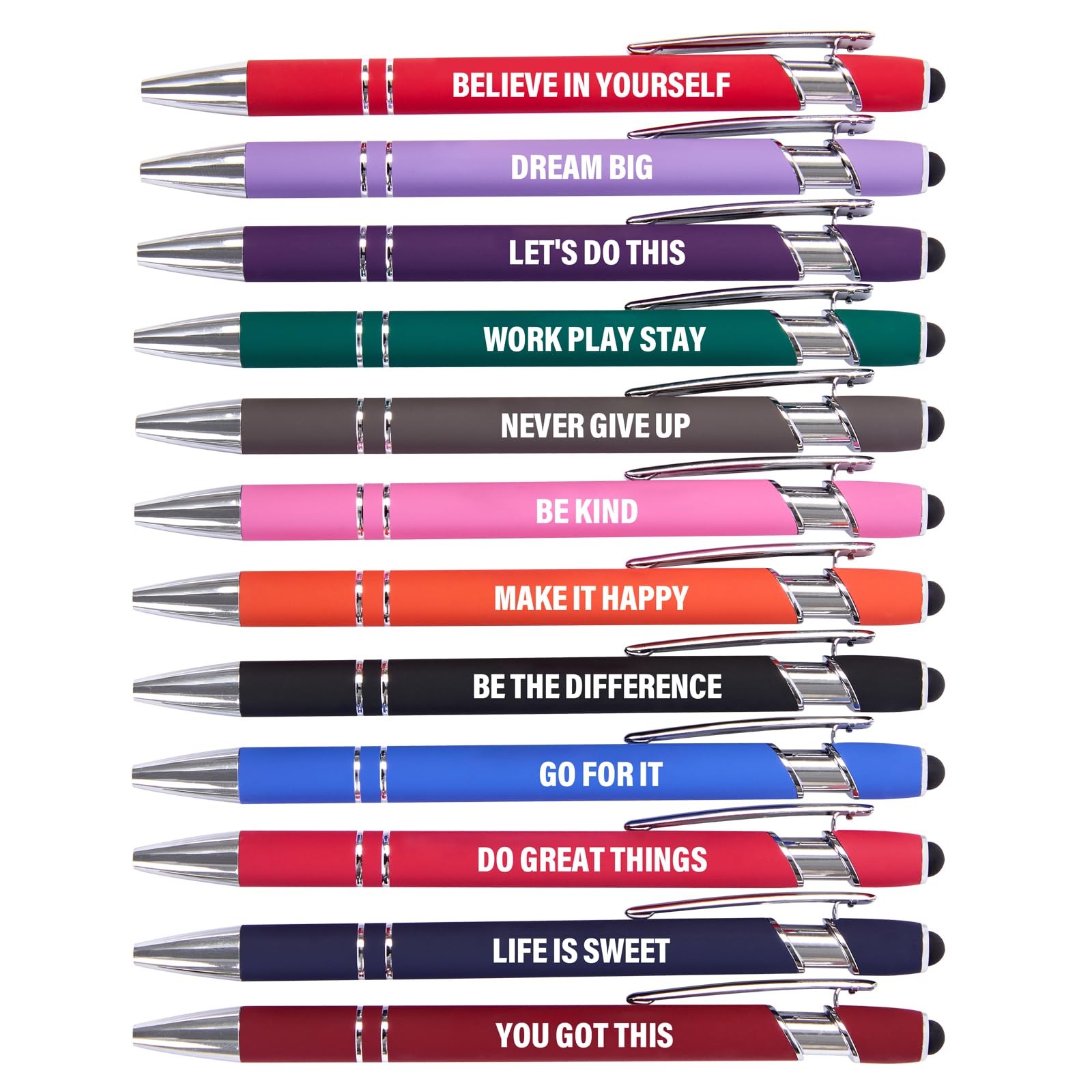Actsun Funny Pens - 12 Pack Fine Point Smooth Writing Pens with Inspirational Ti