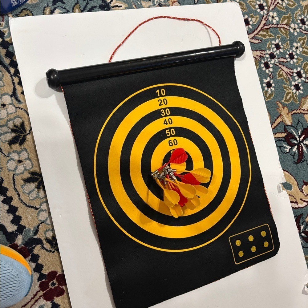 Lanai 2 Sided Magnet Dartboard with 12 Darts