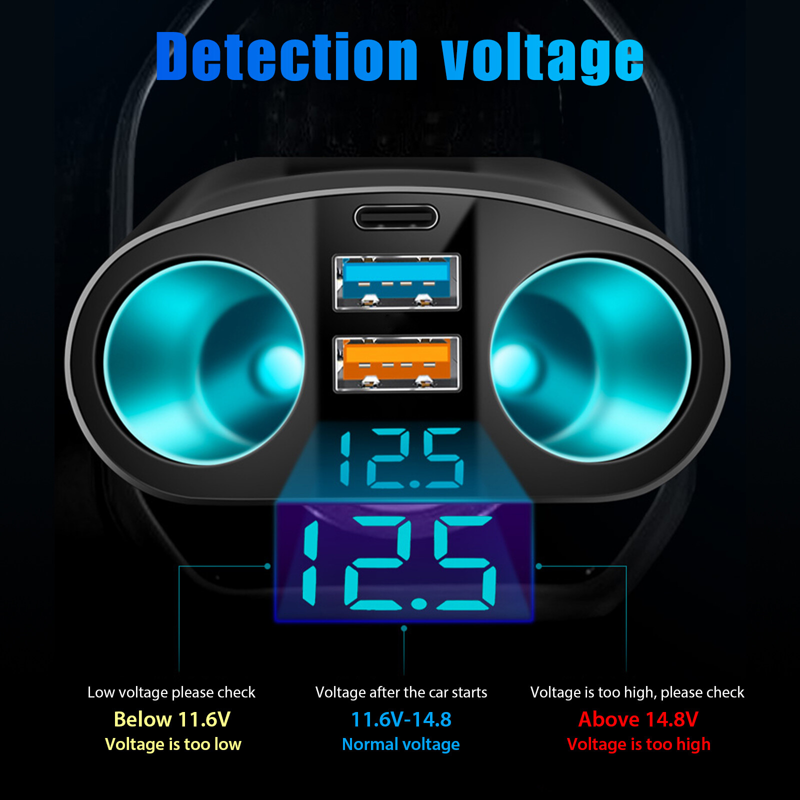 Car Cigarette Lighter Socket Adapter Dual USB Double Plug Charger Splitter 12V